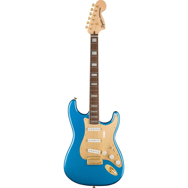 Squier 40th Anniversary Stratocaster Gold Edition-Guitar & Bass-Squier-Lake Placid Blue-Logans Pianos