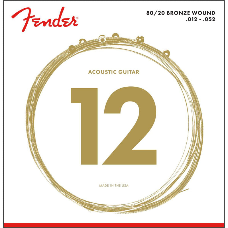 Fender 80/20 Bronze Acoustic Guitar Strings-Guitar & Bass-Fender-012 - .052-Logans Pianos