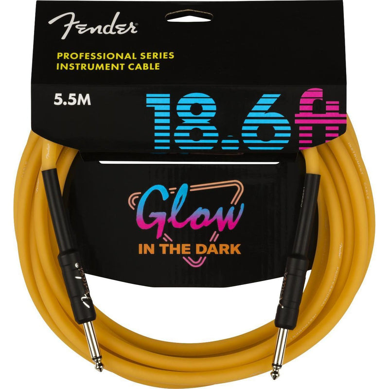 Fender Professional Glow in the Dark Cable-Guitar & Bass-Fender-18.6'-Orange-Logans Pianos