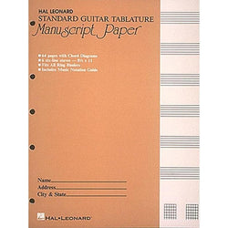 Guitar Tablature Manuscript Paper - Standard-Sheet Music-Hal Leonard-Logans Pianos