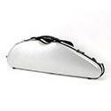 HQ Brushed Polycarbonate Half Moon Violin Case-Orchestral Strings-HQ-Silver-Logans Pianos