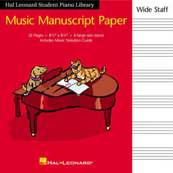 Music Manuscript Paper Wide Staff-Sheet Music-Hal Leonard-Logans Pianos