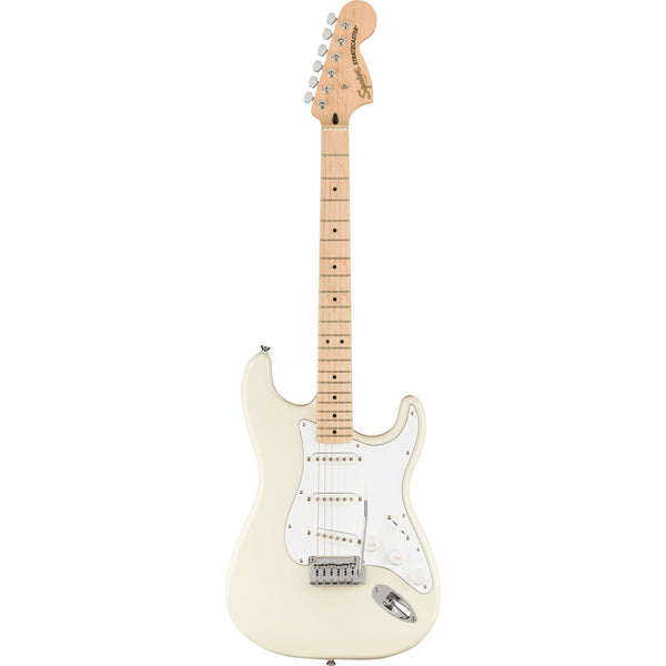 Squier Affinity Stratocaster Electric Guitar-Guitar & Bass-Squier-Maple-Olympic White-Logans Pianos