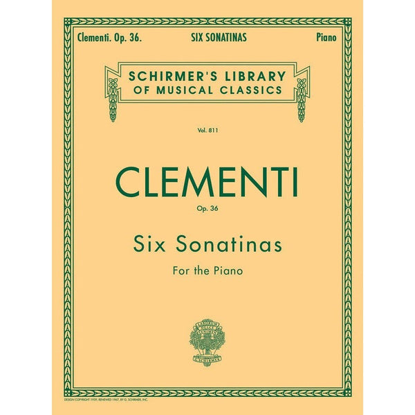 Clementi 6 Sonatinas Op.36 Piano-Sheet Music-G. Schirmer Inc.-Logans Pianos