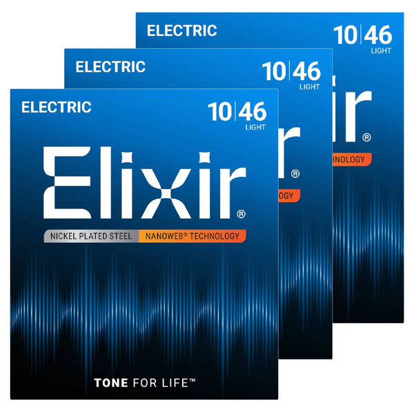 Elixir Nanoweb Electric 10-46 - 3 Pack - Light-Guitar & Bass-NMS-Logans Pianos