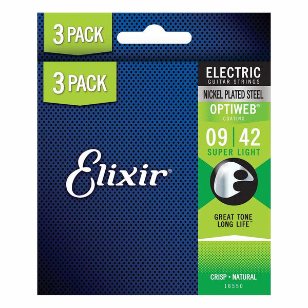 Elixir Optiweb Electric 9-42 - 3 Pack - Super Light-Guitar & Bass-NMS-Logans Pianos