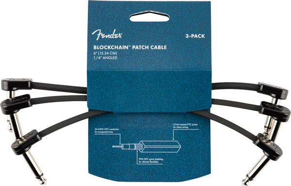 Fender Angled Blockchain Patch Cables (3-Pack)-Guitar & Bass-Fender-6"-Logans Pianos
