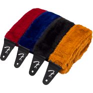 Fender Poodle Plush Guitar Strap-guitar straps-Fender-Black-Logans Pianos