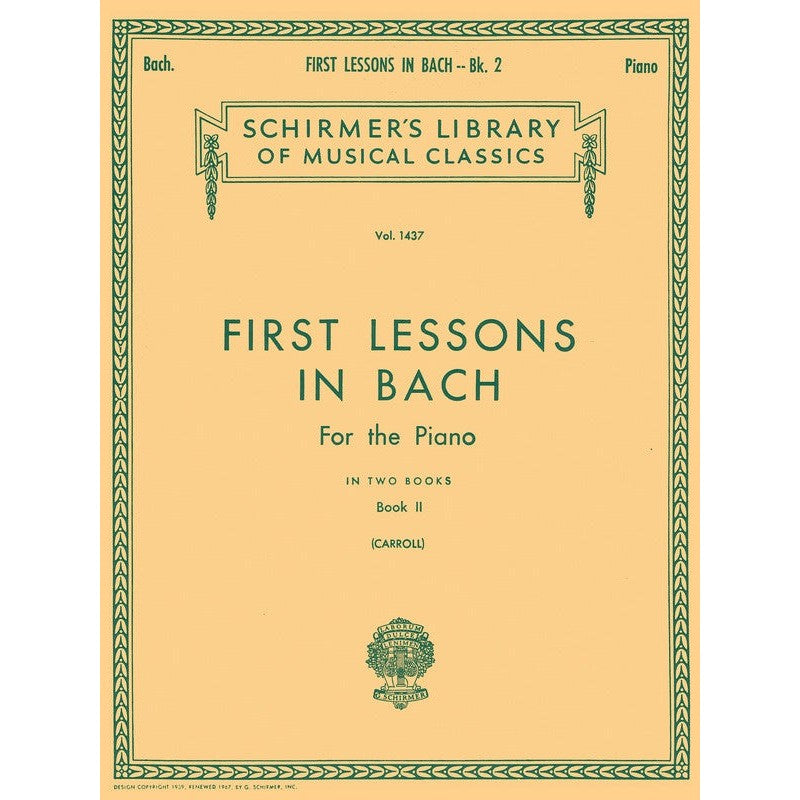 First Lessons in Bach Book 2-Sheet Music-G. Schirmer Inc.-Logans Pianos