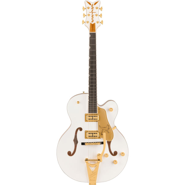 Gretsch Falcon Hollow Body with String-Thru Bigsby and Gold Hardware-Guitar & Bass-Gretsch-White-Logans Pianos