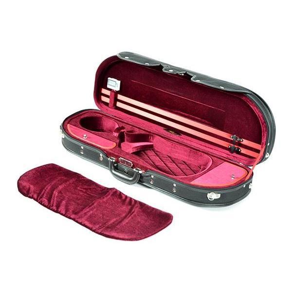 HQ Lightweight Half Moon Violin Case 4/4 Size-Orchestral Strings-HQ-Red-Logans Pianos