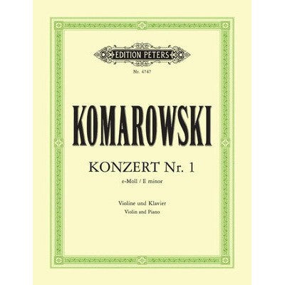 KOMAROVSKY - CONCERTO NO 1 E MIN VIOLIN/PIANO-Sheet Music-Edition Peters-Logans Pianos