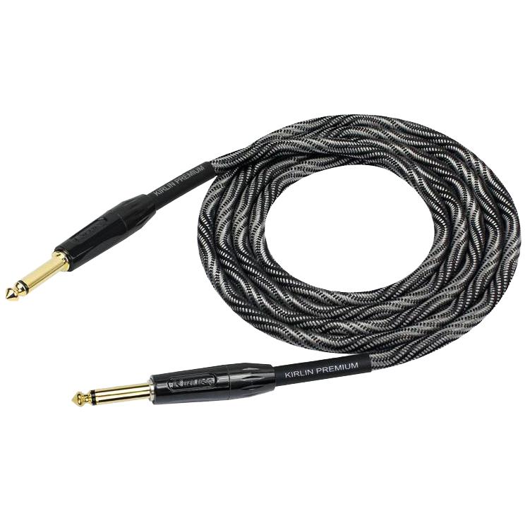 Kirlin Premium Plus Wave Guitar Cable-Guitar & Bass-NMS-Black/Grey 10' Straight-Straight-Logans Pianos