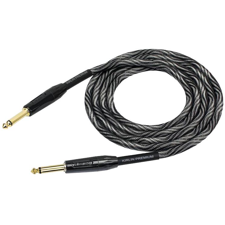 Kirlin Premium Plus Wave Guitar Cable-Guitar & Bass-Kirlin-Black/Grey 10' Straight-RA-Logans Pianos