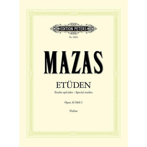 MAZAS ETUDES OP36 VOL 1 VIOLIN-Sheet Music-Edition Peters-Logans Pianos