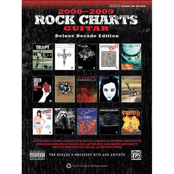 Rock Charts Guitar 2000-2009 Book (Deluxe Decade Ed.): The Decade's Greatest Hits and Artists-Sheet Music-Hal Leonard-Logans Pianos