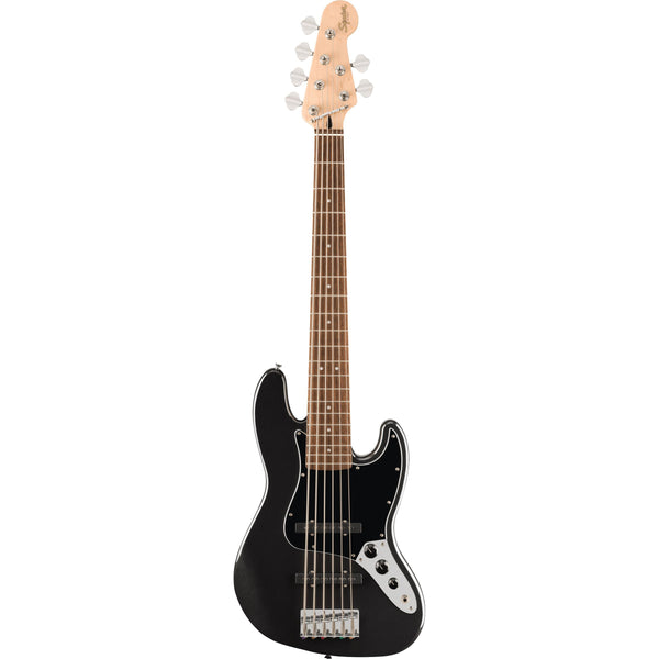 Squier Affinity Series Jazz Bass VI (6-String Bass)-Guitar & Bass-Squier-Laurel-Black Metallic-Logans Pianos