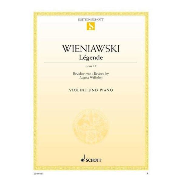 Wieniawski Legende Op 17 Violin/Piano-Sheet Music-Gerard Billaudot Editeur-Logans Pianos