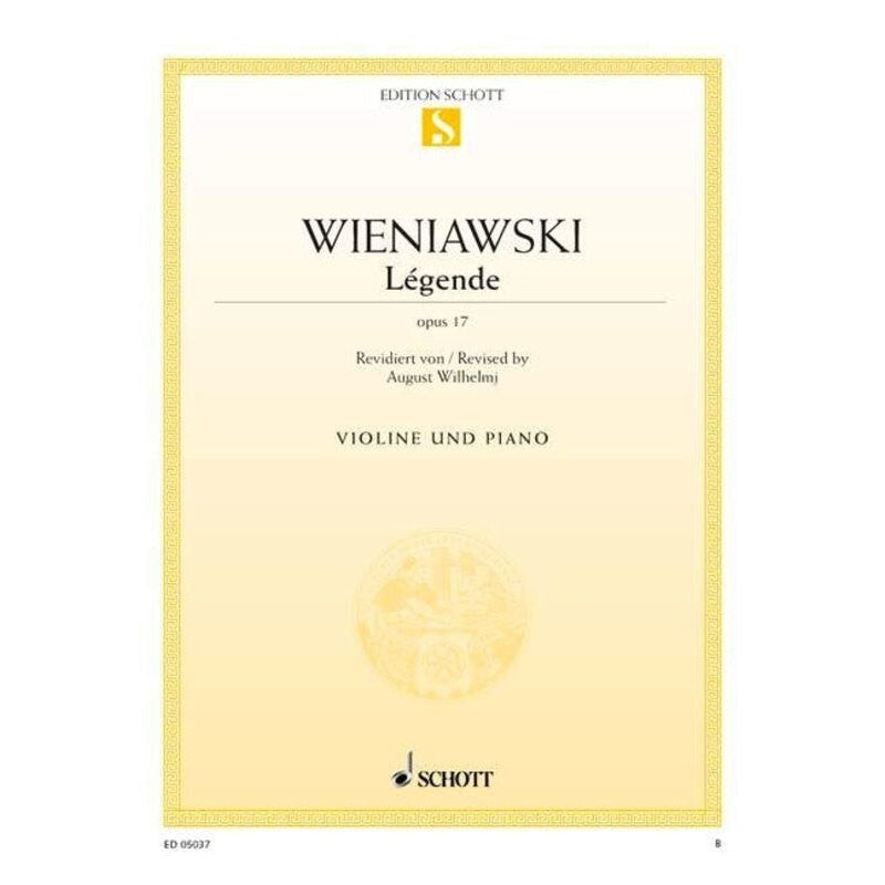Wieniawski Legende Op 17 Violin/Piano-Sheet Music-Gerard Billaudot Editeur-Logans Pianos