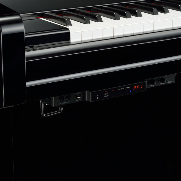Yamaha U1JTC3 TransAcoustic Upright Piano-Piano & Keyboard-Yamaha-Polished Ebony/Chrome-Logans Pianos
