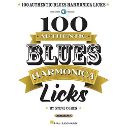 100 Authentic Blues Harmonica Licks-Sheet Music-Hal Leonard-Logans Pianos