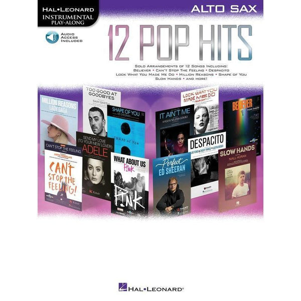12 Pop Hits - Alto Saxophone-Sheet Music-Hal Leonard-Logans Pianos