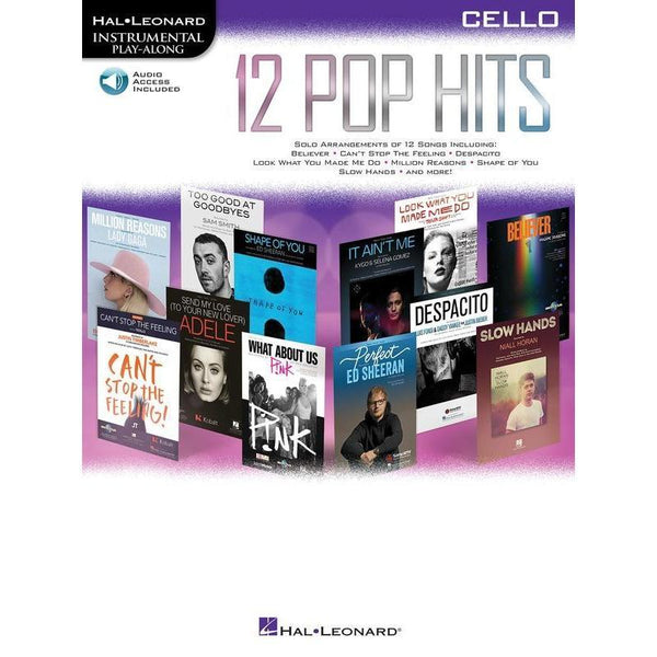 12 Pop Hits - Cello-Sheet Music-Hal Leonard-Logans Pianos