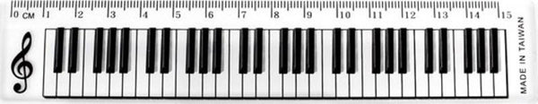 15cm Keyboard Design Clear Ruler-Sheet Music-Music Sales-Logans Pianos
