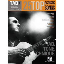 25 Top Acoustic Songs - Tab. Tone. Technique.-Sheet Music-Hal Leonard-Logans Pianos