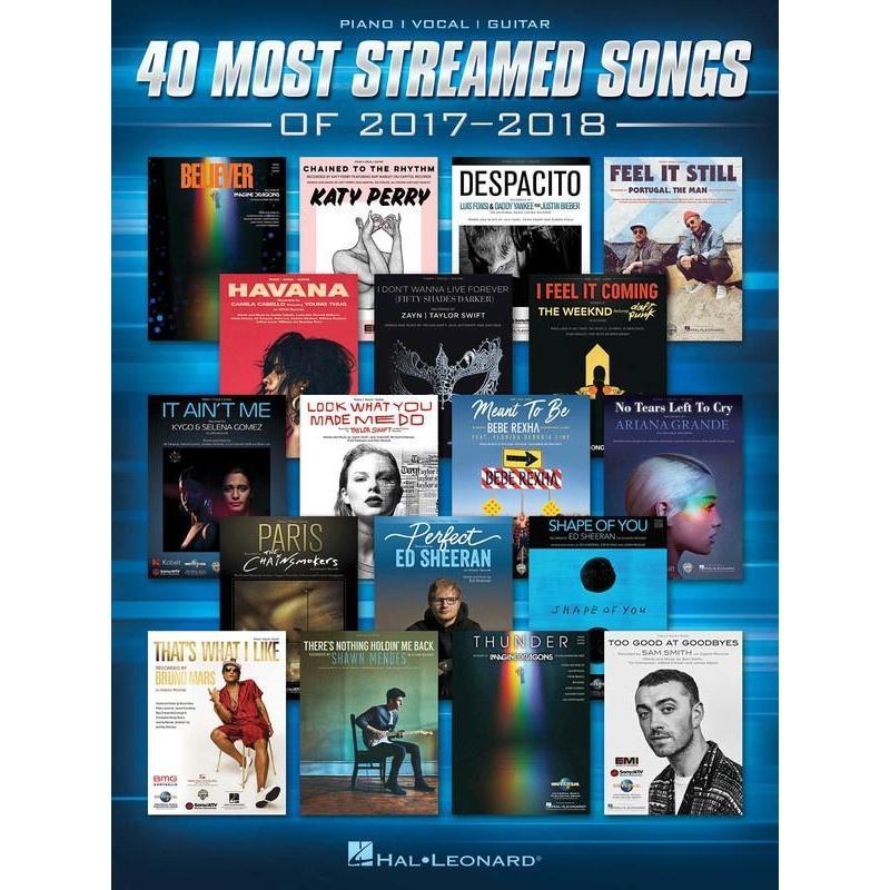 40 Most Streamed Songs of 2017-2018-Sheet Music-Hal Leonard-Logans Pianos