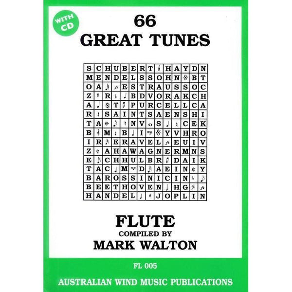66 Great Tunes - Flute-Sheet Music-Australian Wind Music Publications-Logans Pianos