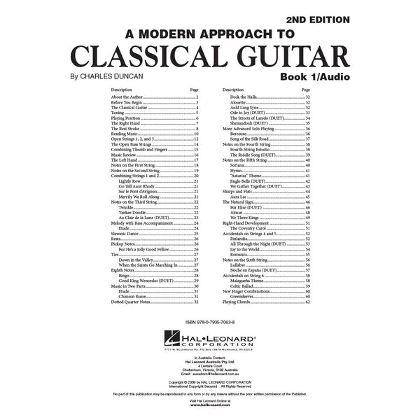 A Modern Approach to Classical Guitar - Book 1 with Audio-Sheet Music-Hal Leonard-Logans Pianos
