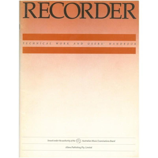 AMEB Recorder - Technical Work and Users Handbook-Sheet Music-AMEB-Logans Pianos