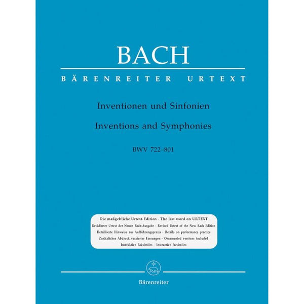 Bach Two and Three Part Inventions BWV 772-801-Sheet Music-Barenreiter-Logans Pianos