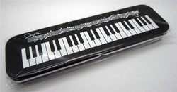 Black Keyboard Design Tin Pencil Case-Sheet Music-Music Sales-Logans Pianos