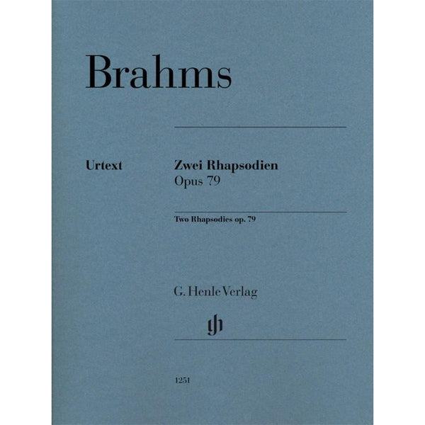 Brahms Two Rhapsodies Op 79-Sheet Music-G. Henle Verlag-Logans Pianos