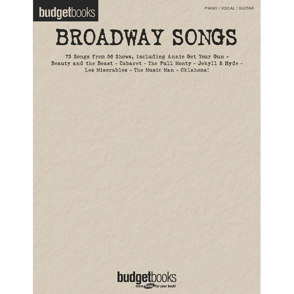 Budget Books - Broadway Songs-Sheet Music-Hal Leonard-Logans Pianos