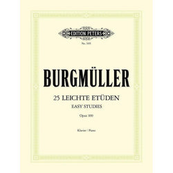 Burgmüller - 25 Easy & Progressive Studies Op. 100-Sheet Music-Edition Peters-Logans Pianos