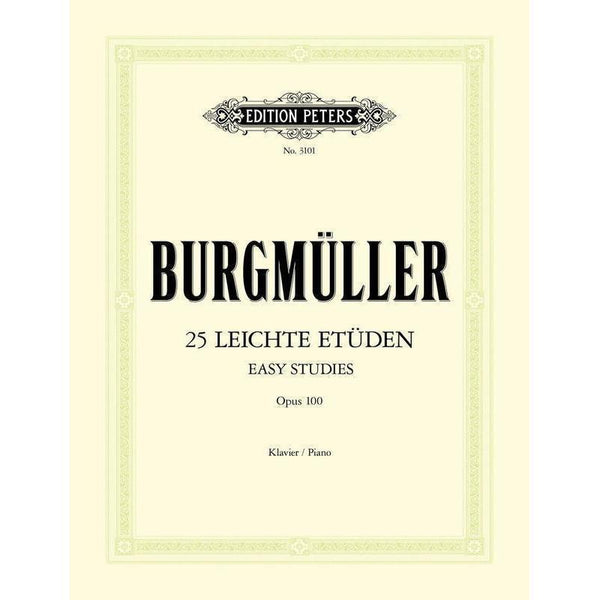 Burgmüller - 25 Easy & Progressive Studies Op. 100-Sheet Music-Edition Peters-Logans Pianos
