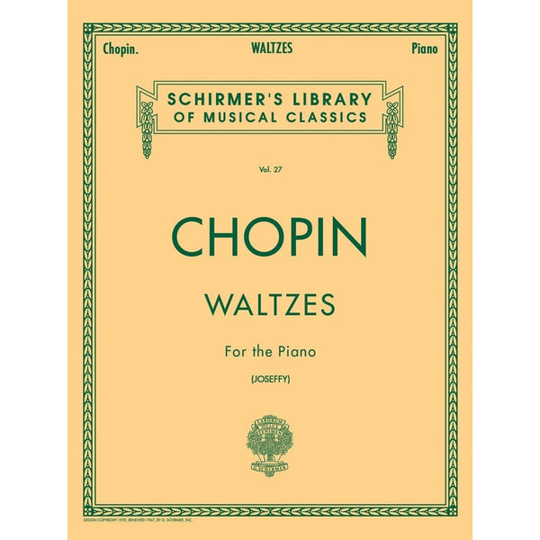 CHOPIN waltzes piano Ed Joseffy-Sheet Music-G. Schirmer Inc.-Logans Pianos