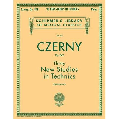 Czerny - 30 New Studies in Technics Op. 849-Sheet Music-G. Schirmer Inc.-Logans Pianos
