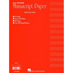 Deluxe Manuscript Pad 96 Pages (Red Cover) Australian-Sheet Music-Hal Leonard Australia-Logans Pianos