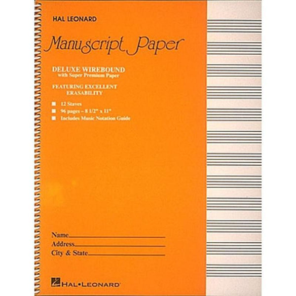 Deluxe Wirebound Super Premium Manuscript Paper-Sheet Music-Hal Leonard-Logans Pianos