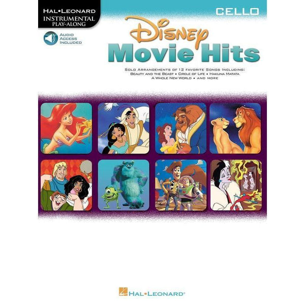 Disney Movie Hits for Cello Instrumental Playalong-Sheet Music-Hal Leonard-Logans Pianos