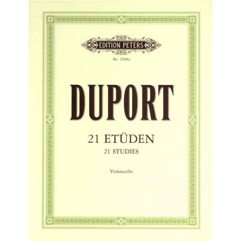 Duport - 21 Studies for Cello-Sheet Music-Edition Peters-Logans Pianos