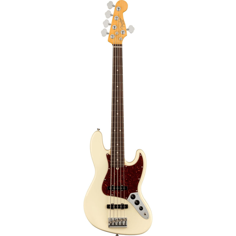 Fender American Professional II Jazz Bass V-Guitar & Bass-Fender-Rosewood-Olympic White-Logans Pianos