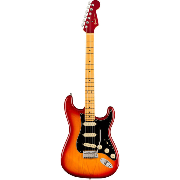 Fender American Ultra Luxe Stratocaster Electric Guitar-Guitar & Bass-Fender-Maple-Plasma Red Burst-Logans Pianos