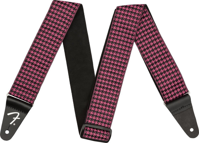 Fender Houndstooth Jacquard Guitar Strap-Guitar & Bass-Fender-Pink-Logans Pianos