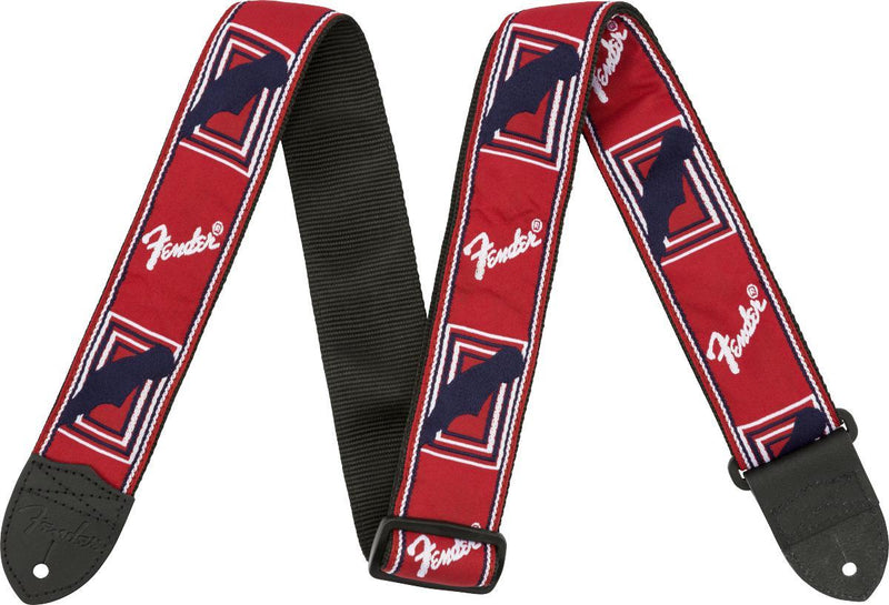 Fender Monogrammed Guitar Strap-Guitar & Bass-Fender-Black/Yellow/Red-Logans Pianos