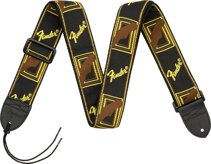 Fender Monogrammed Guitar Strap-Guitar & Bass-Fender-Black/Yellow/Red-Logans Pianos